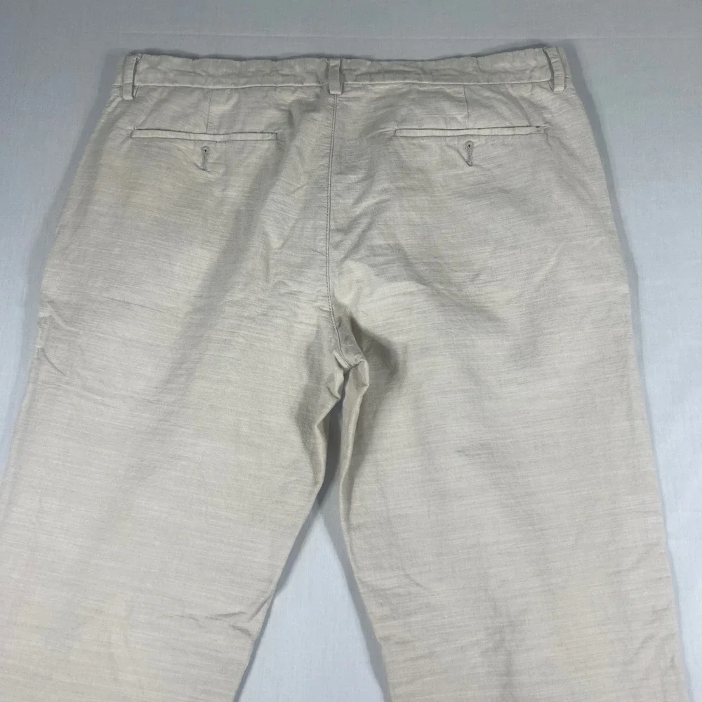St Johns Bay Mens Chino Pants 36x34 Beige Slub Textured 100% Cotton Classic Fit